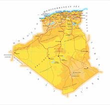 Carte frontière Algérie