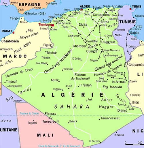 carte d algerie - Image