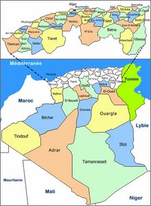 Carte Algérie département