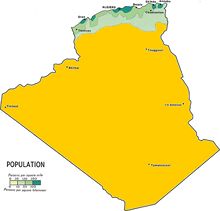 Carte Algérie population 1971