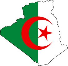 Drapeau Algérie carte