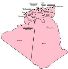 Carte Algérie département 1957 1974